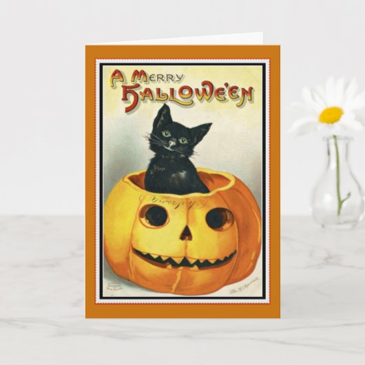 Little Black and Jack O' Lantern Halloween Card Karte (Kleine Pflanze)
