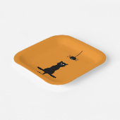 Little Black Cat and Spider Halloween Paper Plate Pappteller (Gewinkelt)