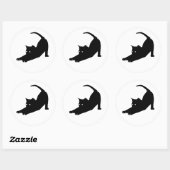 Little Black Cat Runder Aufkleber (Blatt)