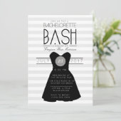 Little Black Dress Bachelorette Bash | PARTY Einladung (Stehend Vorderseite)