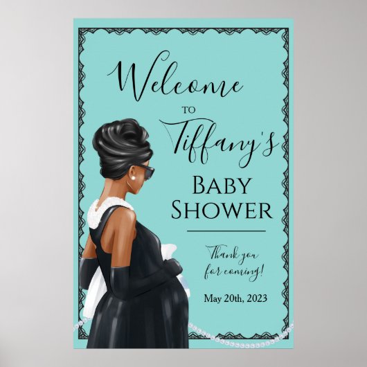 Little Black Dress Blue Baby Dusche Empfang Poster (Vorne)