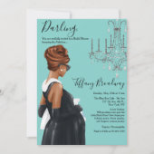 Little Black Dress Blue Glam Baby Dusche Einladung (Vorderseite)