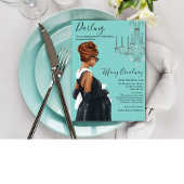 Little Black Dress Blue Glam Baby Dusche Einladung