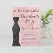 Little Black Dress Blush Pink Junggeselinnen-Absch Einladung (Stehend Vorderseite)