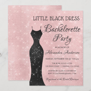 Little Black Dress Blush Pink Junggeselinnen-Absch Einladung
