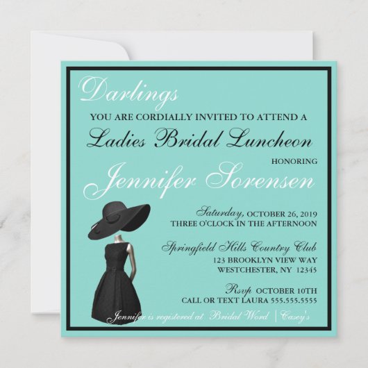 Little Black Dress Ladys Luncheon Dusche Party (Vorderseite)