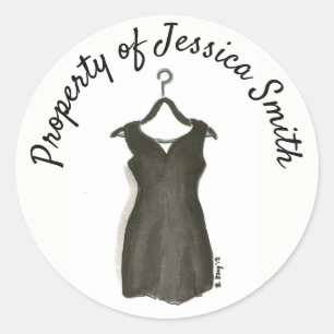Little Black Dress Property of Personalisiert Styl Runder Aufkleber