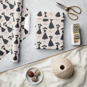 Little Black Dress Society Niedliche Whimsical Mod Geschenkpapier