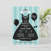 Little Black Dress Sweet 16 Geburtstag Einladung (Stehend Vorderseite)