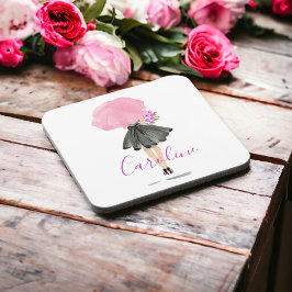 Little Black Dress Woman Stilvolle Mode Getränkeuntersetzer