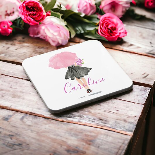 Little Black Dress Woman Stilvolle Mode Getränkeuntersetzer