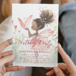 Little Black Fairy Ballerina Geburtstagsparty Einladung