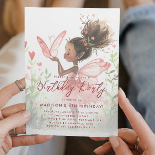 Little Black Fairy Ballerina Geburtstagsparty Einladung