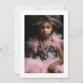 Little Black Girl Colorful Tutu Geburtstagsparty Einladung (Rückseite)