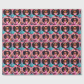 Little Black Girl Popping Pink Bubblegum Geschenkpapier (Flach)