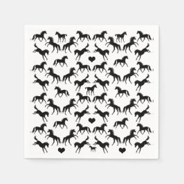 Little Black Horses Paper Napkins Serviette