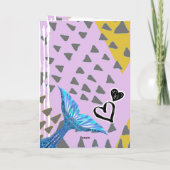 Little Black Mermaid Girl Blank Greeting Card Karte (Rückseite)