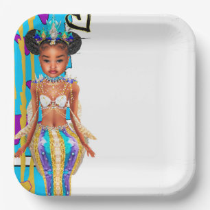 Little Black Mermaid Girl Party Teller