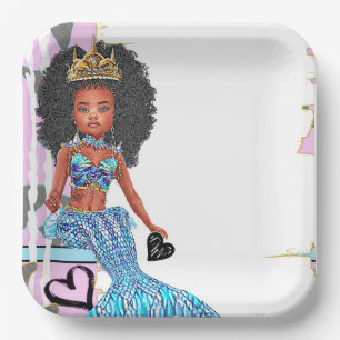 Little Black Mermaid Girl Party Teller