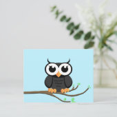 Little Black Owl - Blank Postcard Postkarte (Stehend Vorderseite)