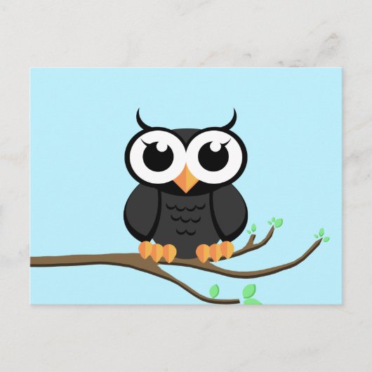 Little Black Owl - Blank Postcard Postkarte (Vorderseite)