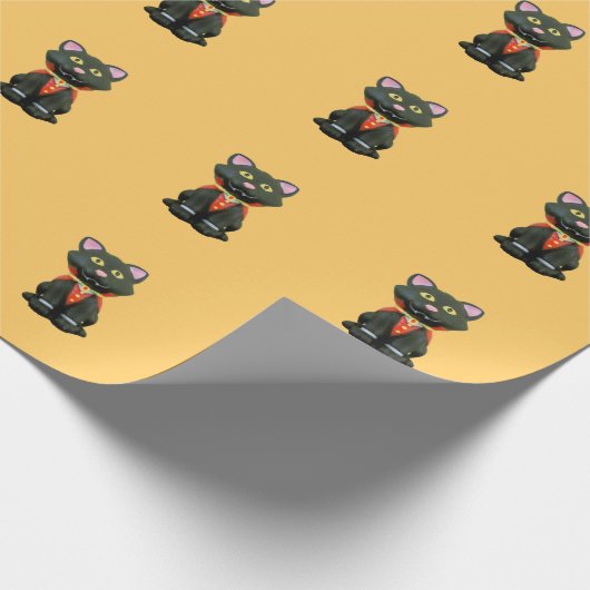 Little Black Vampire Cat Geschenkpapier (Ecke)
