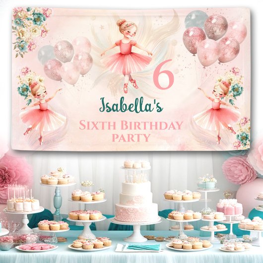 Little Blond Ballerina Pink Aquamarine Blüte Gebur Banner