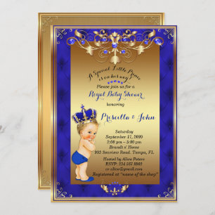 Little Blond Prince Baby Shower Invitation, Marine Einladung