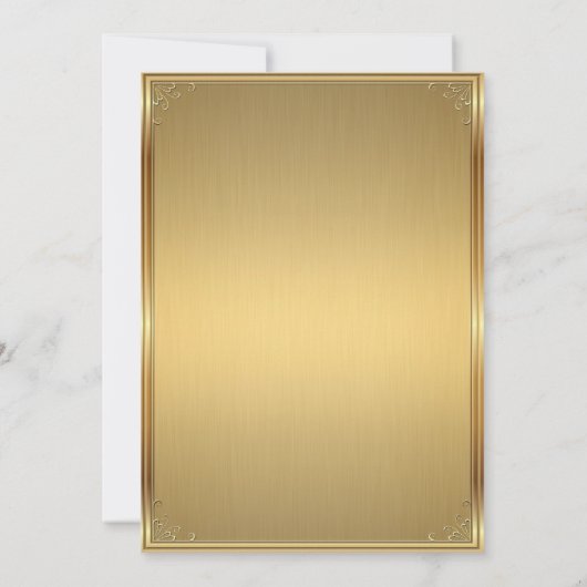 Little Blond Princess, Baby Shower Invasion, Gold Einladung (Rückseite)