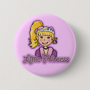 Little blonde Princess Hair Girl Button