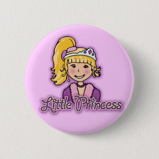 Little blonde Princess Hair Girl Button (Vorderseite)