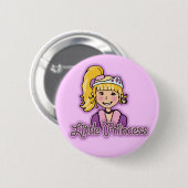 Little blonde Princess Hair Girl Button (Vorne & Hinten)