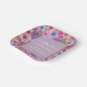 Little Bloom Lila Pink Floral Baby Dusche Pappteller (Gewinkelt)