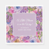 Little Bloom Lila Pink Floral Baby Dusche Serviette (Vorderseite)