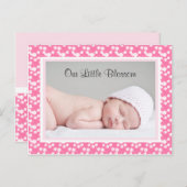 Little Blossom Baby Announctions Card Ankündigungspostkarte (Vorne/Hinten)