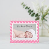 Little Blossom Baby Announctions Card Ankündigungspostkarte (Stehend Vorderseite)