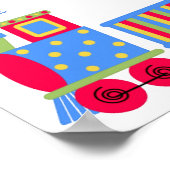 Little Blue and Red Train Poster (Ecke)