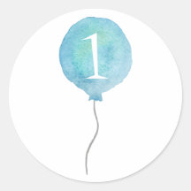 Little Blue Balloon Geburtstagsnummer Sticker
