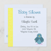 Little Blue Bird Baby Dusche Einladung (Vorne/Hinten)