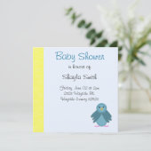 Little Blue Bird Baby Dusche Einladung (Stehend Vorderseite)