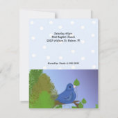 Little Blue Bird Baby Shower Einladung (Rückseite)