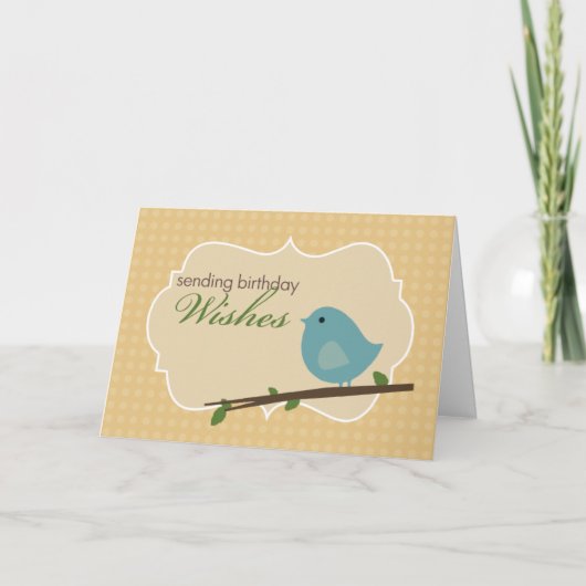 Little Blue Bird Birthday Card Karte (Vorderseite)