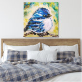Little Blue Bird Canvas Print Leinwanddruck (Insitu (Schlafzimmer))