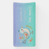 Little Blue Bird Floral Baby Dusche Banner (Vertikal)