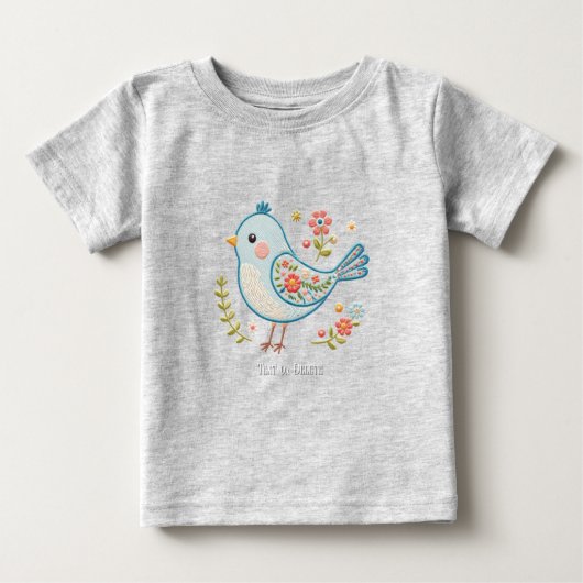 Little Blue Bird Floral Baby T - Shirt (Vorderseite)