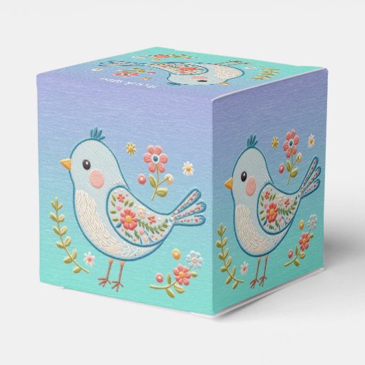 Little Blue Bird Floral Fevor Box Geschenkschachtel (Rückseite)