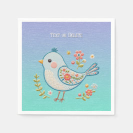 Little Blue Bird Floral Napkins Serviette