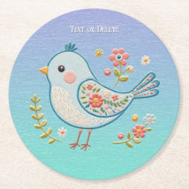 Little Blue Bird Floral Paper Untersetzer