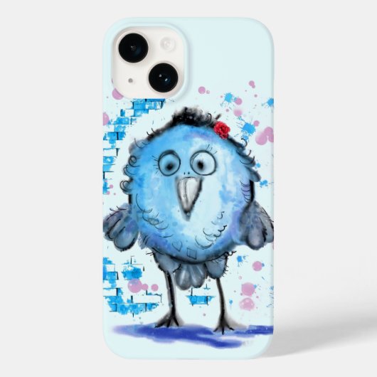 Little Blue Bird Funny iPhone Case (Rückseite)