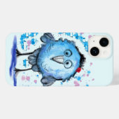 Little Blue Bird Funny iPhone Case (Rückseite (Horizontal))